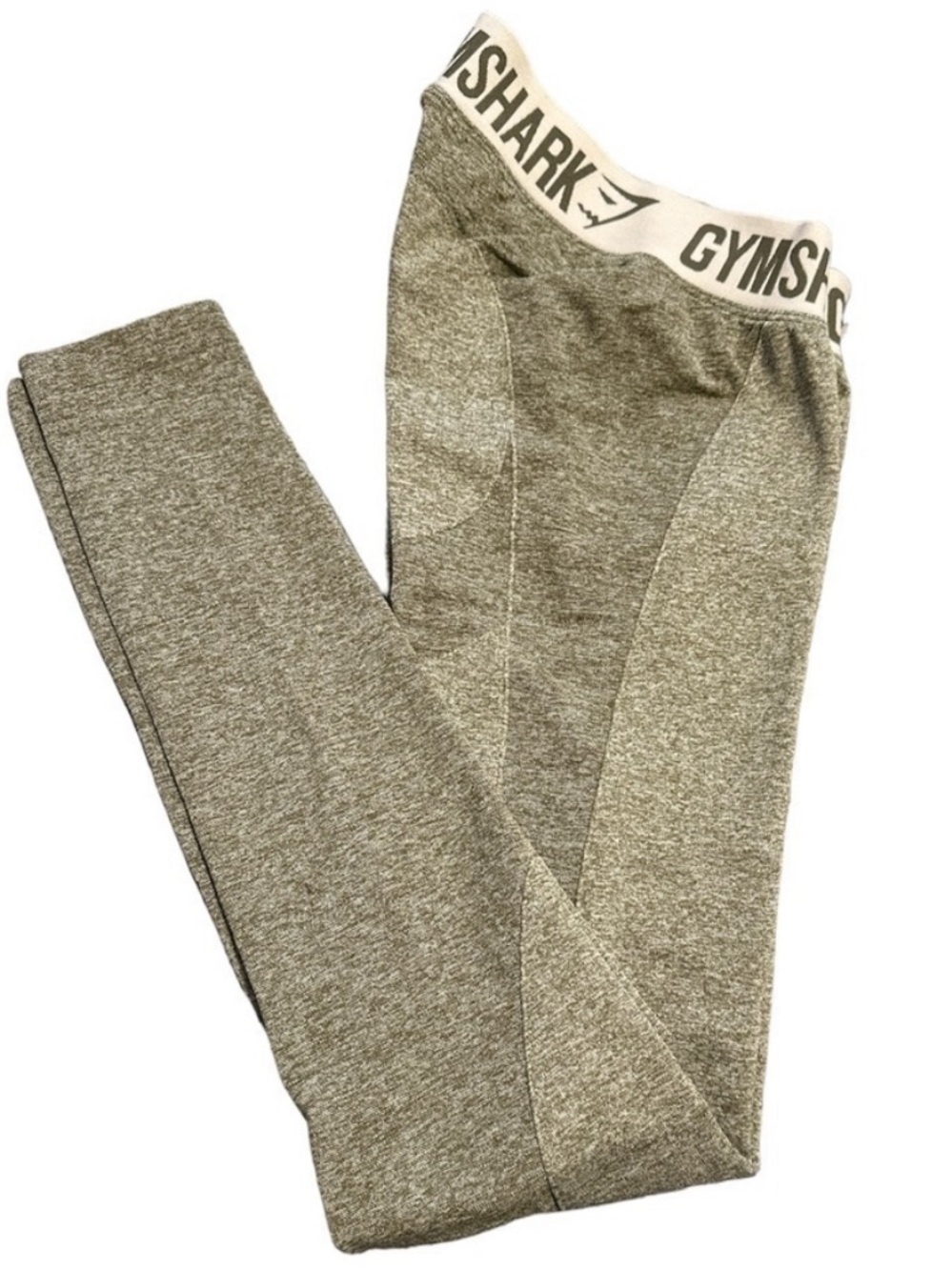 Gymshark Olive Green Seamless Leggings with Branded Waistband Size Small